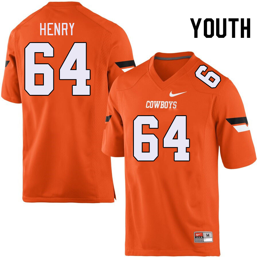 Men #64 Jarrett Henry Oklahoma State Cowboys College Football Jerseys Stitched Sale-Orange - Click Image to Close